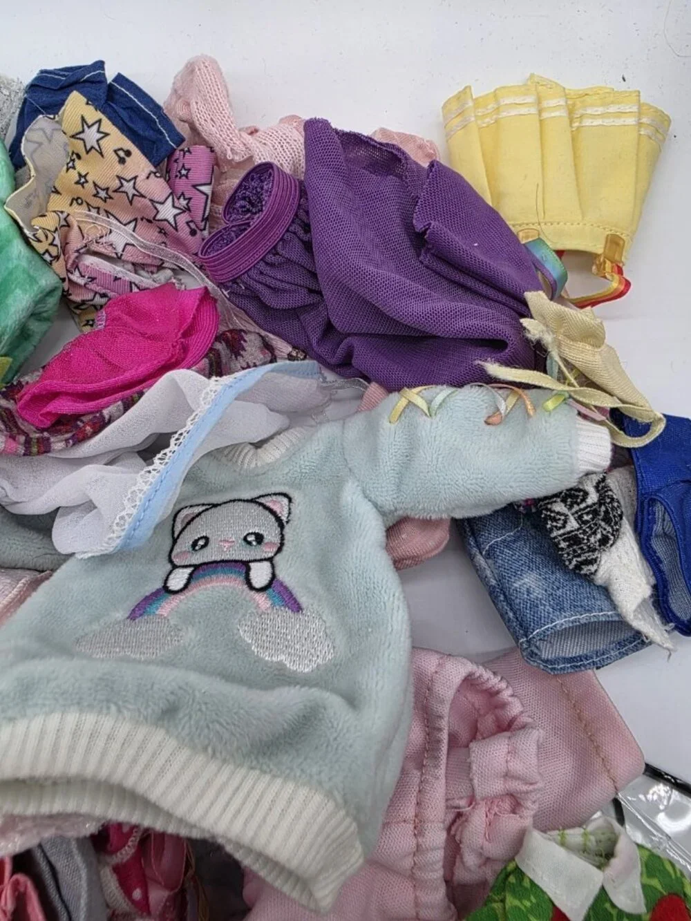 Barbie & Rainbow High Doll Clothing Lot of 65 Mixed Clothes Dress Tops
